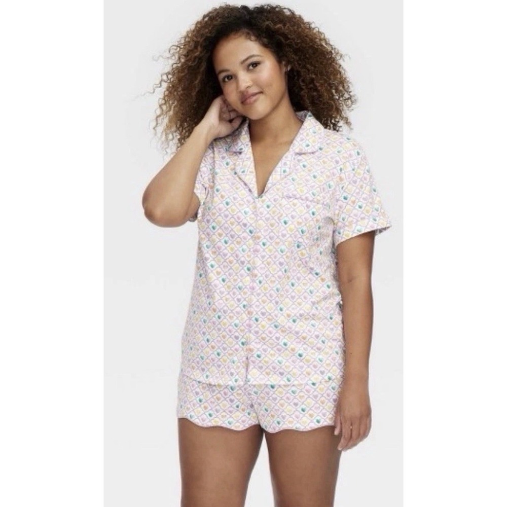 Size Medium Roller Rabbit X Target Hearts Short Sleeves Shorts Pajamas Set‎